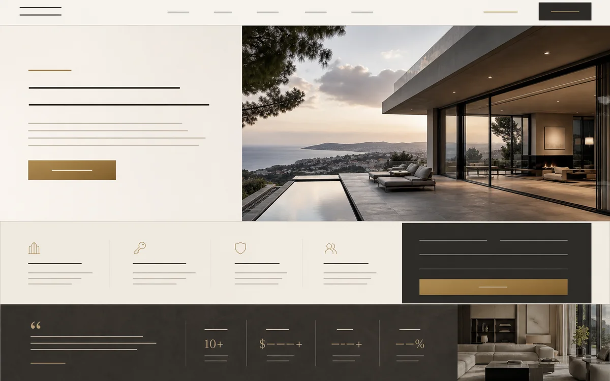 Premium Editorial website style preview with refined architecture, restrained typography, and elegant inquiry paths