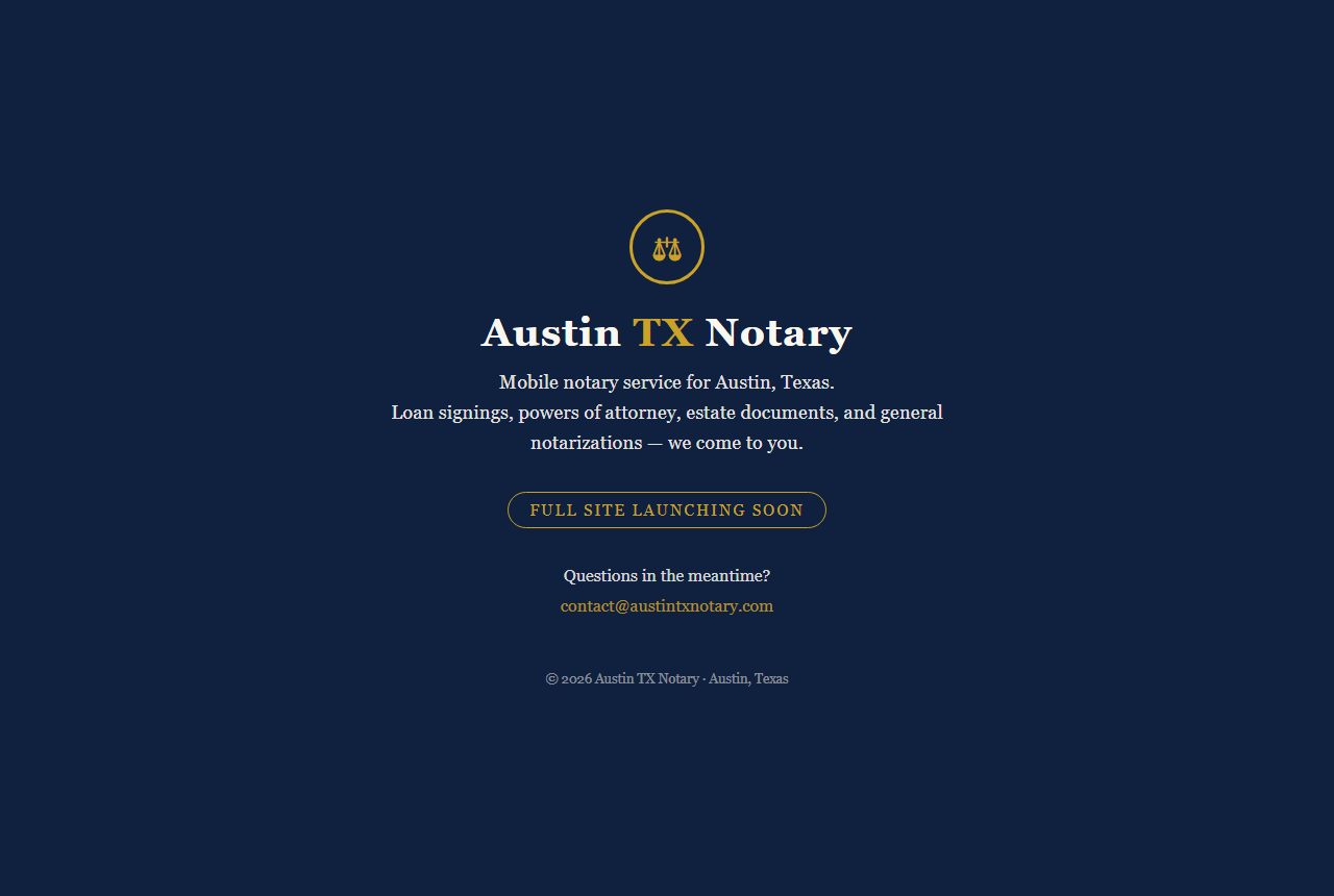 Austin TX Notary launch page