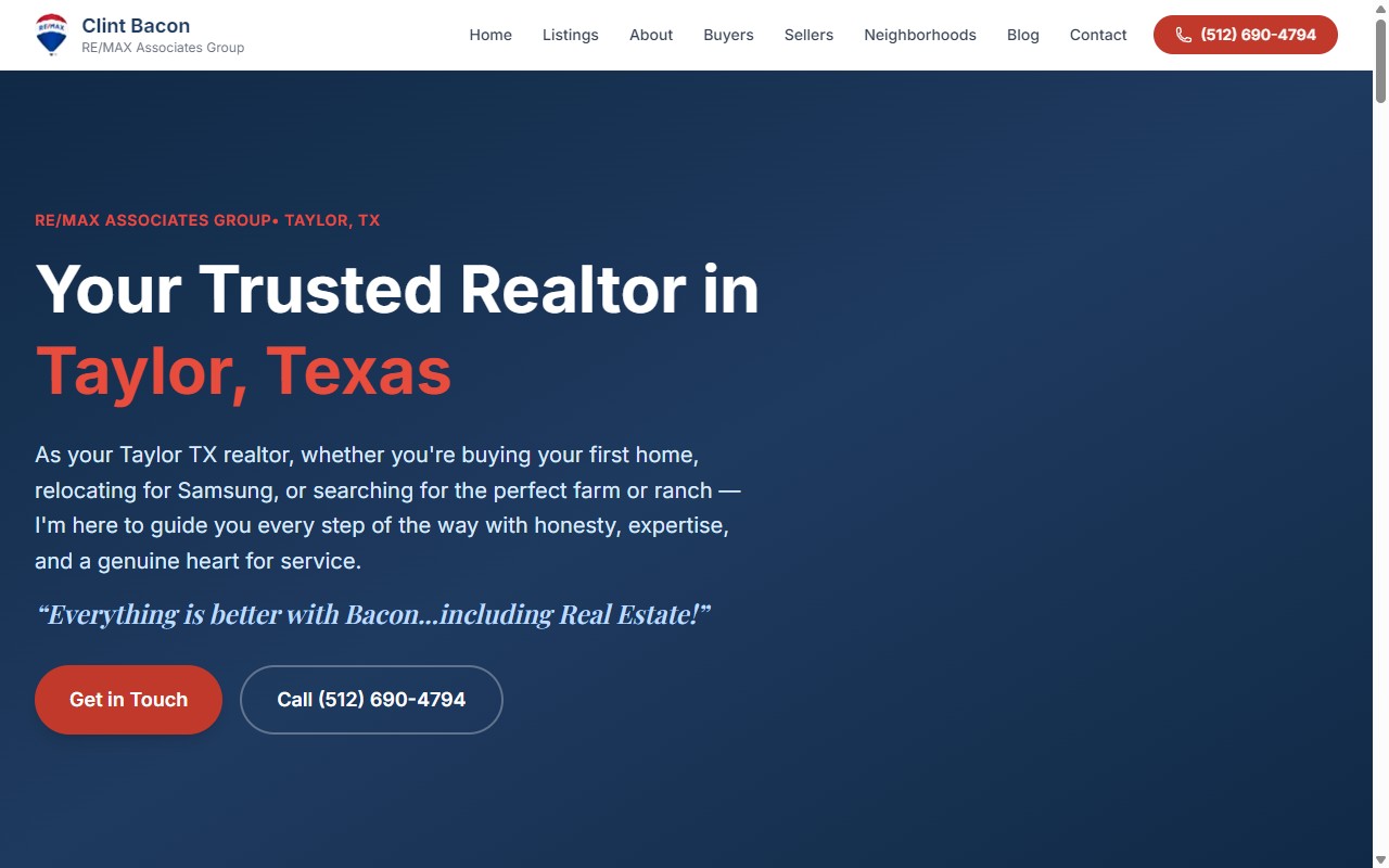 Bacon Sells Texas website